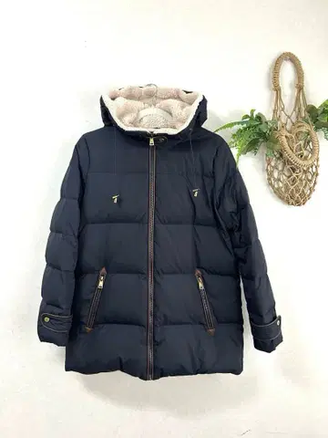 RLL 후드 부착 다운 자켓 네이비