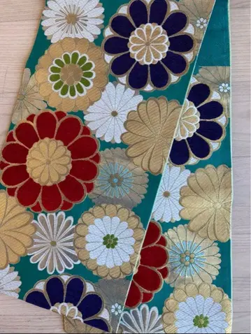 후리소데용 육통 후쿠로 오비 육통 순수 실크 고전 무늬