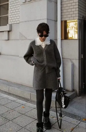 machatt 부클레 가디건 그레이