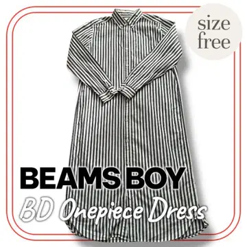 BEAMS BOY/BD 셔츠 원피스/보더/스테디셀러