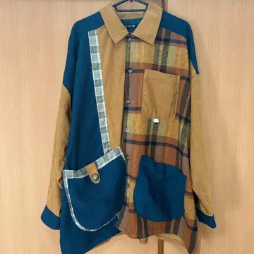 차이하네 긴팔 패치워크 셔츠 남성용 에스닉