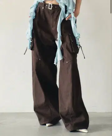 ACLENT 스티치 디자인 카고 팬츠