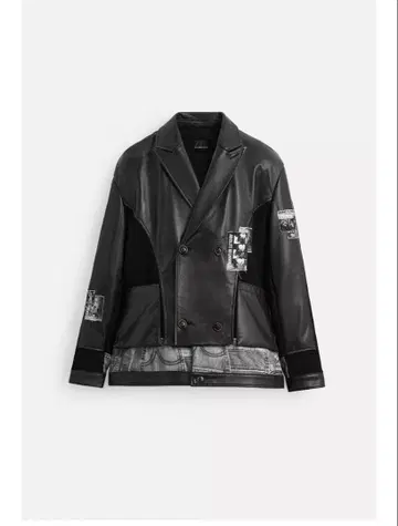 [ ZARA ] ANDERSSON BELL 니트 콤비 가죽 자켓