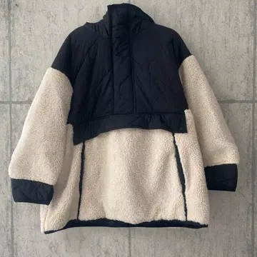 MOUSSY 보아 후디 블루종 블랙과 아이보리