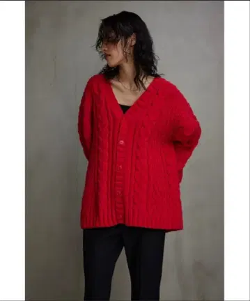 AZUL BY MOUSSY 셔닐 케이블 니트 가디건