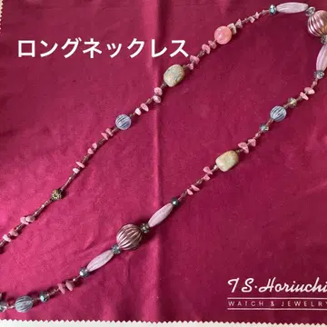 핑크 계열 롱 목걸이