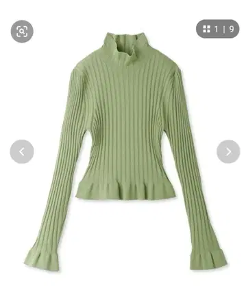 SNIDEL 리브 니트 하이넥 스웨터 민트