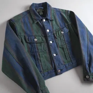 랄프 로렌 USA제 레어 택 데님 자켓 체크 무늬 새상품급