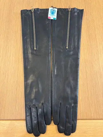 jennifer 블랙 가죽 롱그로브 지퍼