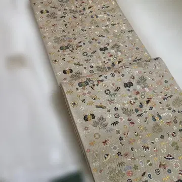 보물 모음 자수 화이트 계열 후쿠로 오비 관리 완료