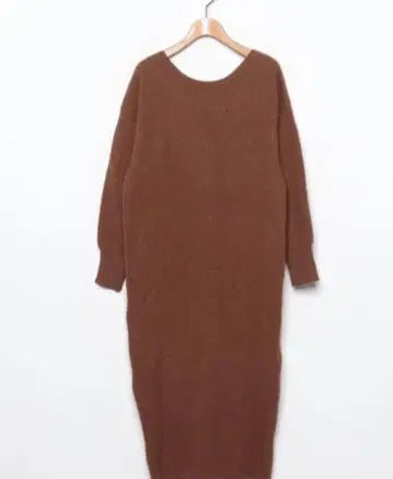 브라운 니트 롱 드레스