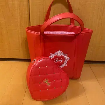 Rady 토트백 레드 하트형 파우치 포함