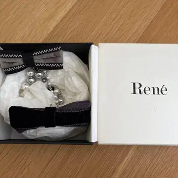 르네 리본 펄 브로치