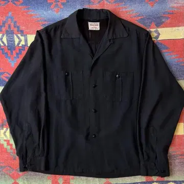 50s 60s 레이온 셔츠 블랙