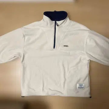 DISCUS 하프 지퍼 플리스 자켓 아이보리 오버 사이즈