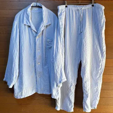 UCHINO 우치노 마쉬멜로우 거즈 파자마 남성용 XL 스카이블루