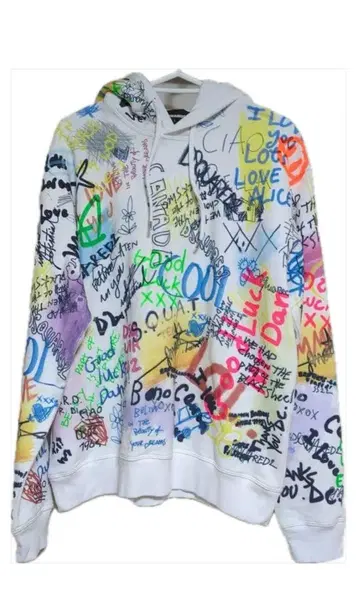 DSQUARED2 그래피티 후드티 S 낙서 펑크