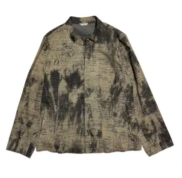 아트풍 문자 프린트 긴팔 셔츠