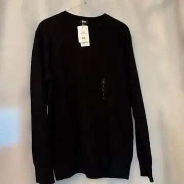 유니클로 캐시미어 크루넥 스웨터 블랙 L