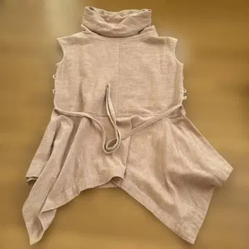 USATO 베이지 슬리브리스 튜닉 베스트