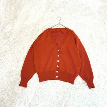 린넨 100% V넥 가디건 겉옷 오렌지 F 루즈핏