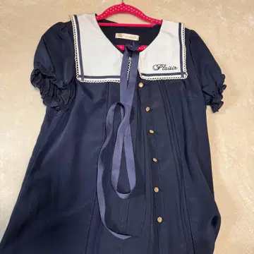 Ank Rouge 앙크루즈 세일러 카라 네이비 셔츠