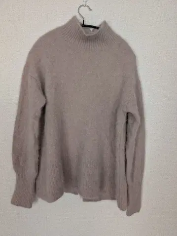 나노 유니버스 얇은 핑크 베이지 터틀넥 스웨터