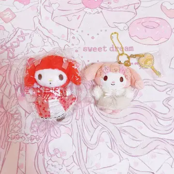 레어 산리오 리즈리사 마이멜로디 리즈멜로 프리미엄 키체인 2개