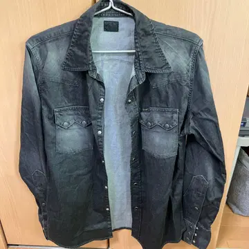 Lee BLACK 데님 셔츠 웨스턴 스타일