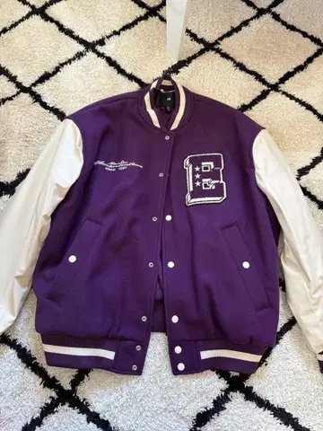 H&M 보라색 바시티 자켓 울