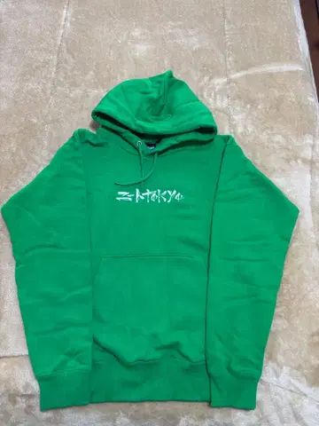 니트 tokyo 후드티 로고 그린