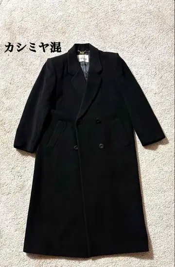 cojana 캐시미어 혼방 더블 체스터 코트 울 100 블랙 M