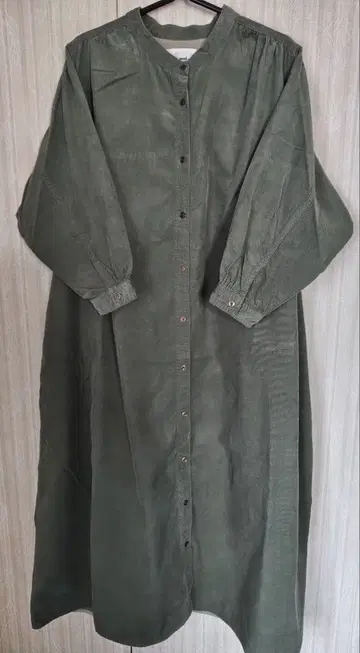 niko and 올리브 그린 코듀로이 셔츠 원피스