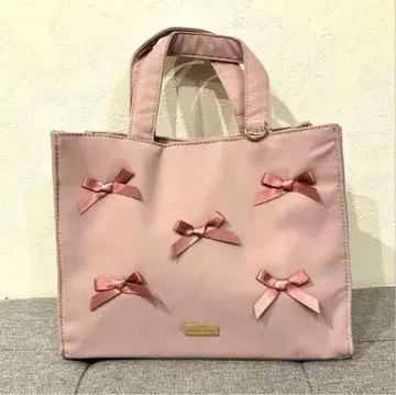 메종 드 플뢰르 리본리본리본 토트백 핑크