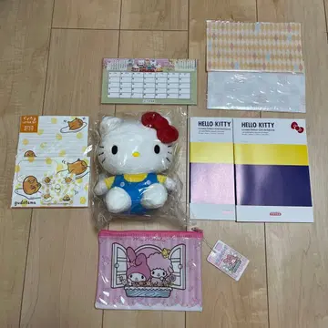 후코쿠 생명 헬로키티 봉제 인형 산리오 세트