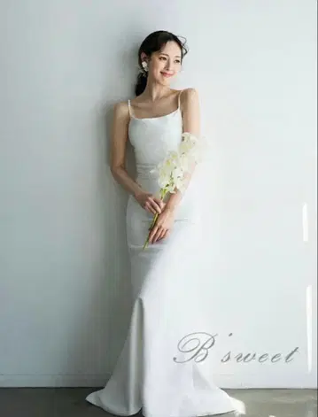 선 촬영 B'sweet 웨딩 드레스 화이트 (롱 베일 포함)