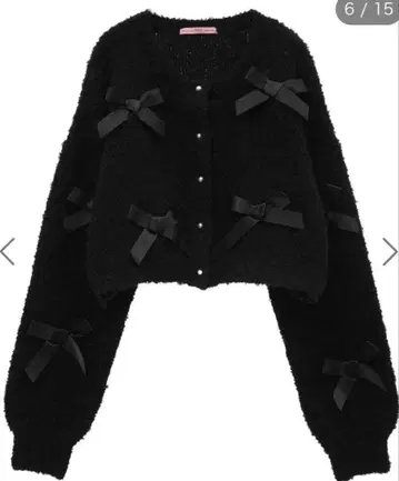 Maison de FLEUR 리본 포함 가디건