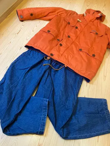 FARAH 데님 팬츠 턱 와이드 구제 의류 w34