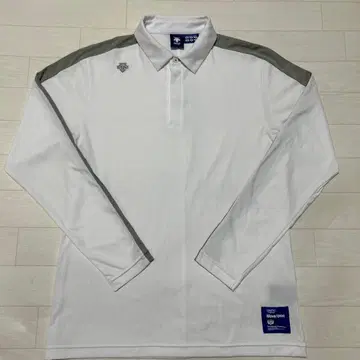 DESCENTE 데상트 골프 긴팔 피케 셔츠 L 사이즈 그레이/화이트