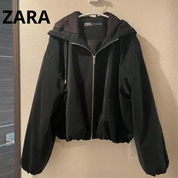 최종 가격 인하 ZARA 블랙 후드 부착 블루종 윈드브레이커 새상품급