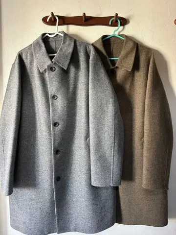 UNIQLO C 더블 페이스 코트 그레이 브라운 세트