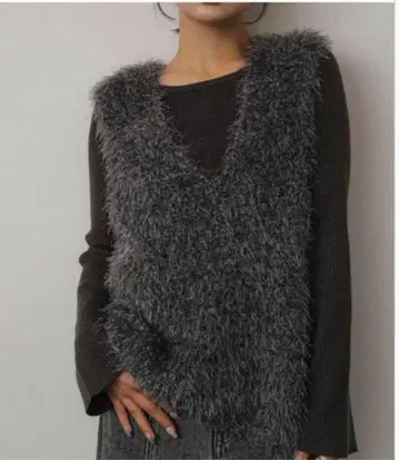 URBAN RESEARCH 몰 페더 라메 니트 베스트 그레이