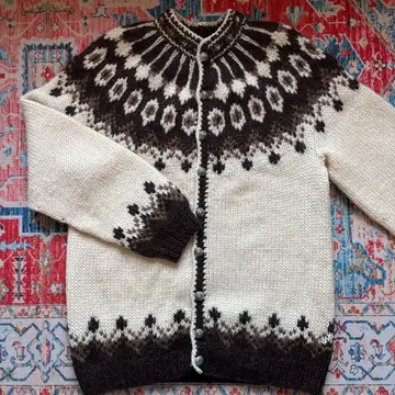 페어아일 패턴 가디건 노르딕