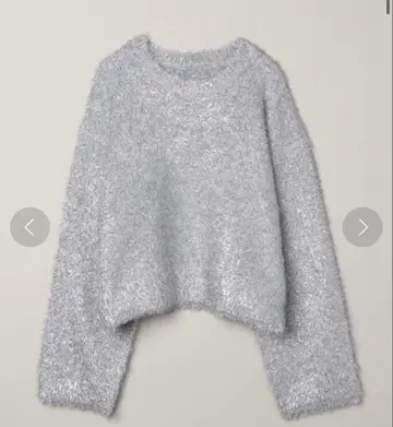 JEANASIS 글리터 필름 라메 숏 풀오버 라메 니트