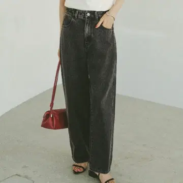 글로벌 워크 GOOD 데님 배기 팬츠 블랙 L 사이즈 설명 확인 필요