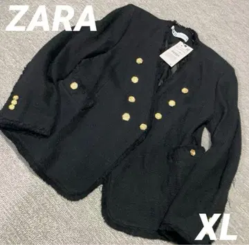 ZARA 노카라 블랙 자켓 골드 버튼 금 버튼 XL