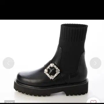 [ 새상품 ] EVOL 비쥬 버클 니트 숏부츠 블랙