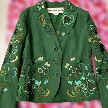 CHEAPANDCHIC 그린 꽃무늬 테일러드 자켓