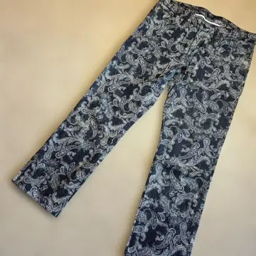 에포카 우오모 데님 청바지 팬츠 페이즐리 무늬 인디고 새상품급