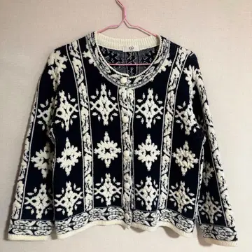 CP TOKYO 입체 니트 가디건 울 자켓 눈 네이비